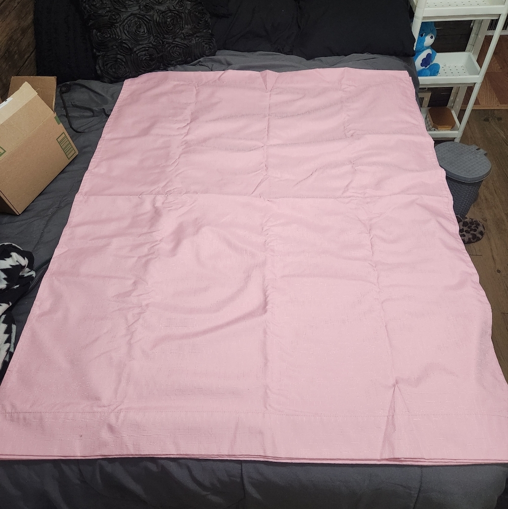 4 panels of pink curtains